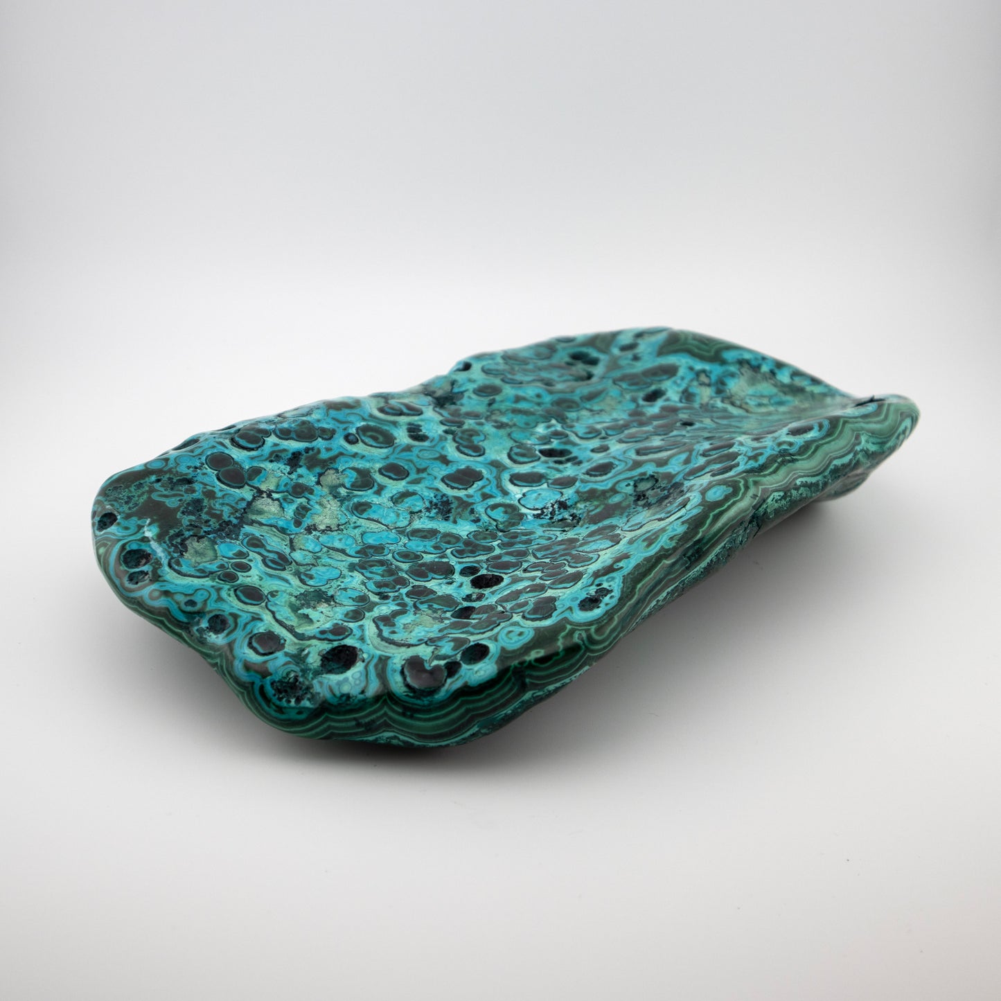 Malachite with Chrysocolla Dish
