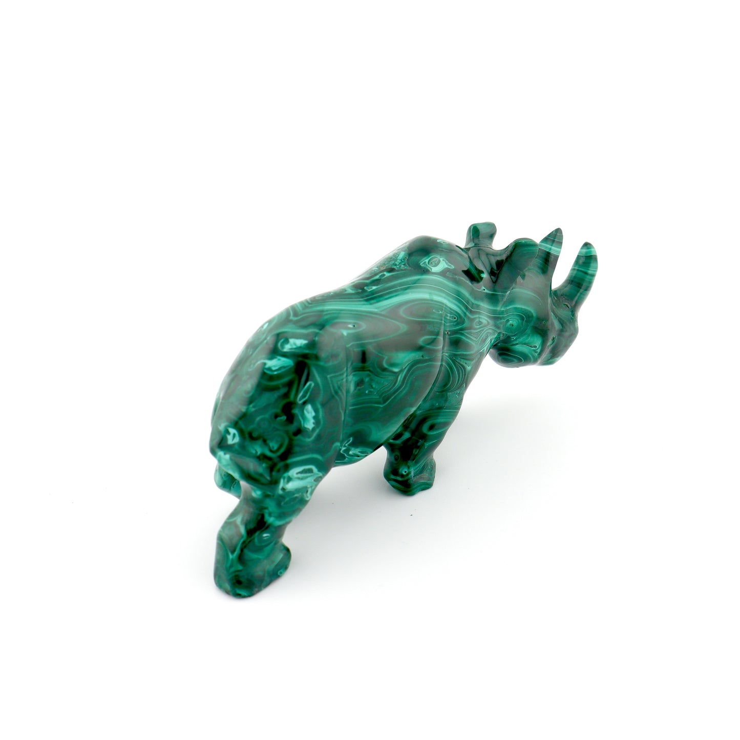 Malachite Carved Rhino